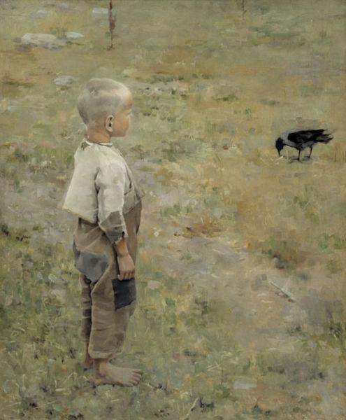 Akseli Gallen-Kallela Boy with a Crow oil painting image